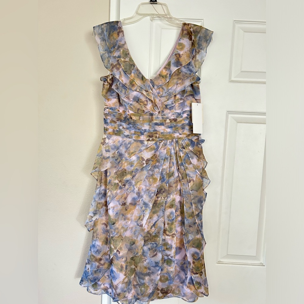 NEW Adrianna Papell print floral flutter dress